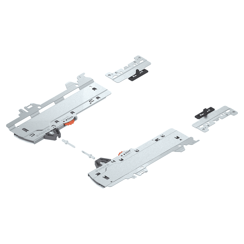 Merivobox Tip-On Blumotion Unit Set with 40Kg Capacity for Merivobox, Light Gray, 350mm - 600mm