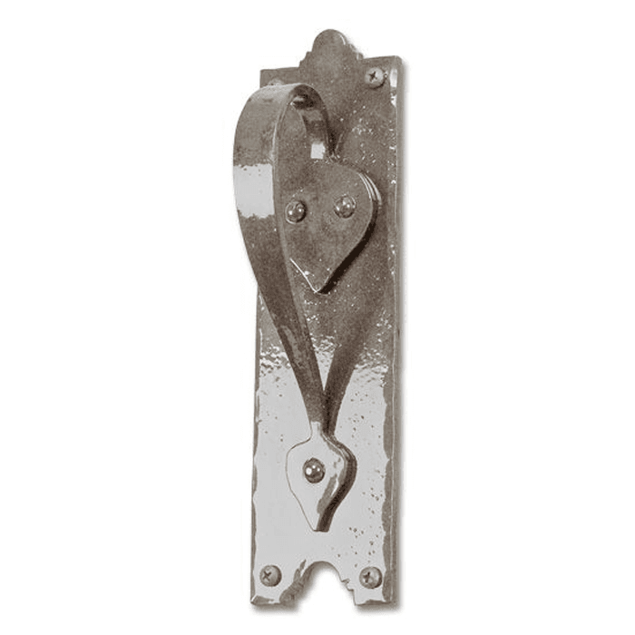 Design #4, Hand Forged Handle for Rolling Barn Doors, Satin Nickel