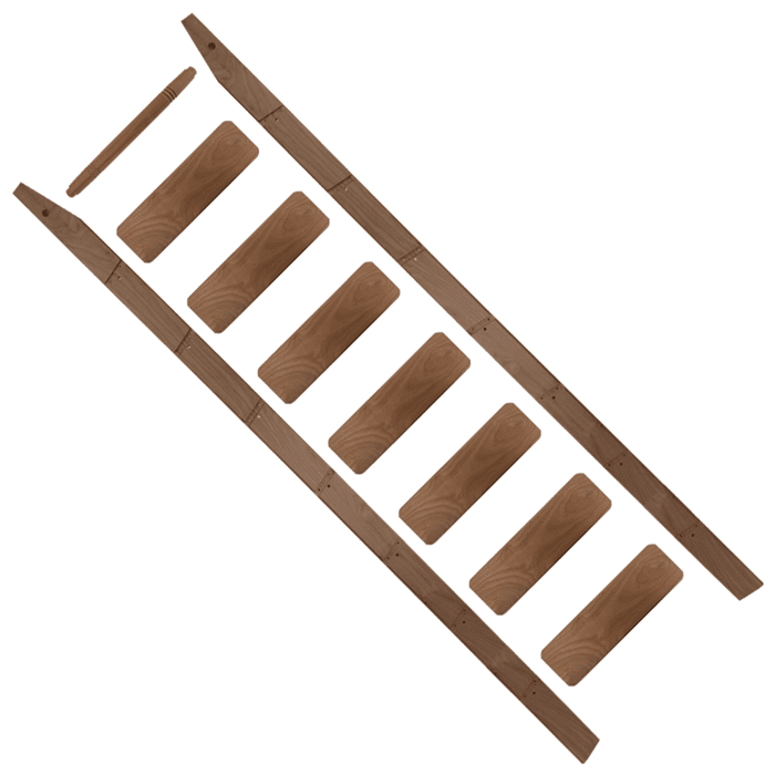 96"x20" Library Ladder Unassembled and Unfinished, Walnut