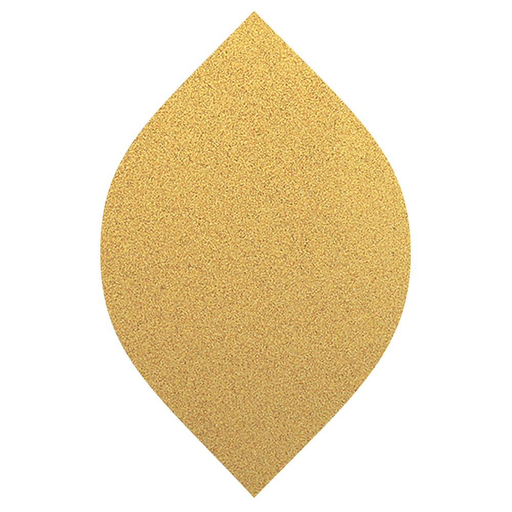 2-3/4" x 2-3/8" 120 Grit Aluminum Oxide No Holes Hook and Loop Non-Vacuum Tear-Drop Abrasive Sheet (50/Pack)