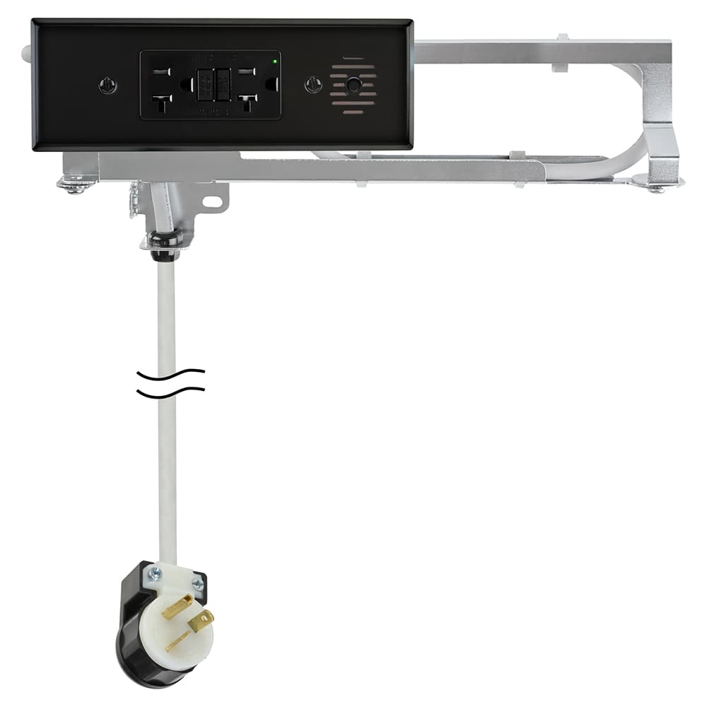 Docking Drawer Blade In-Drawer Outlet with 20-amp 2 AC - GFCI, Black