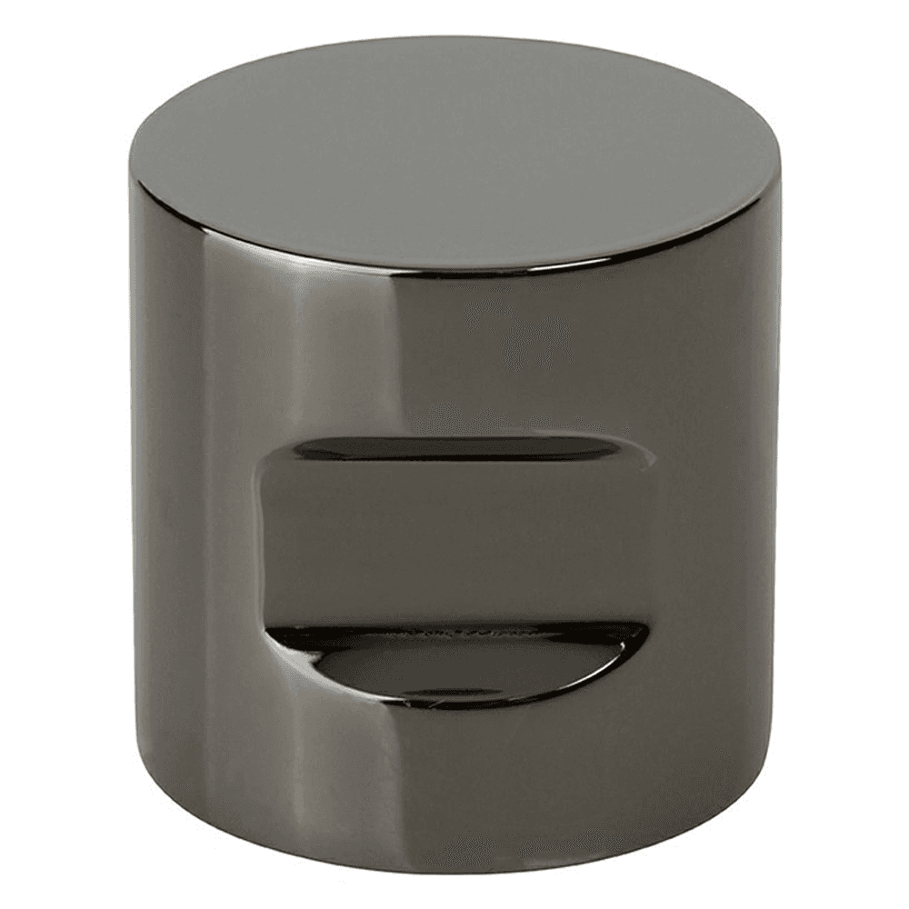 1-1/8" Notched Cylindrical Cabinet Knob, Black Chrome