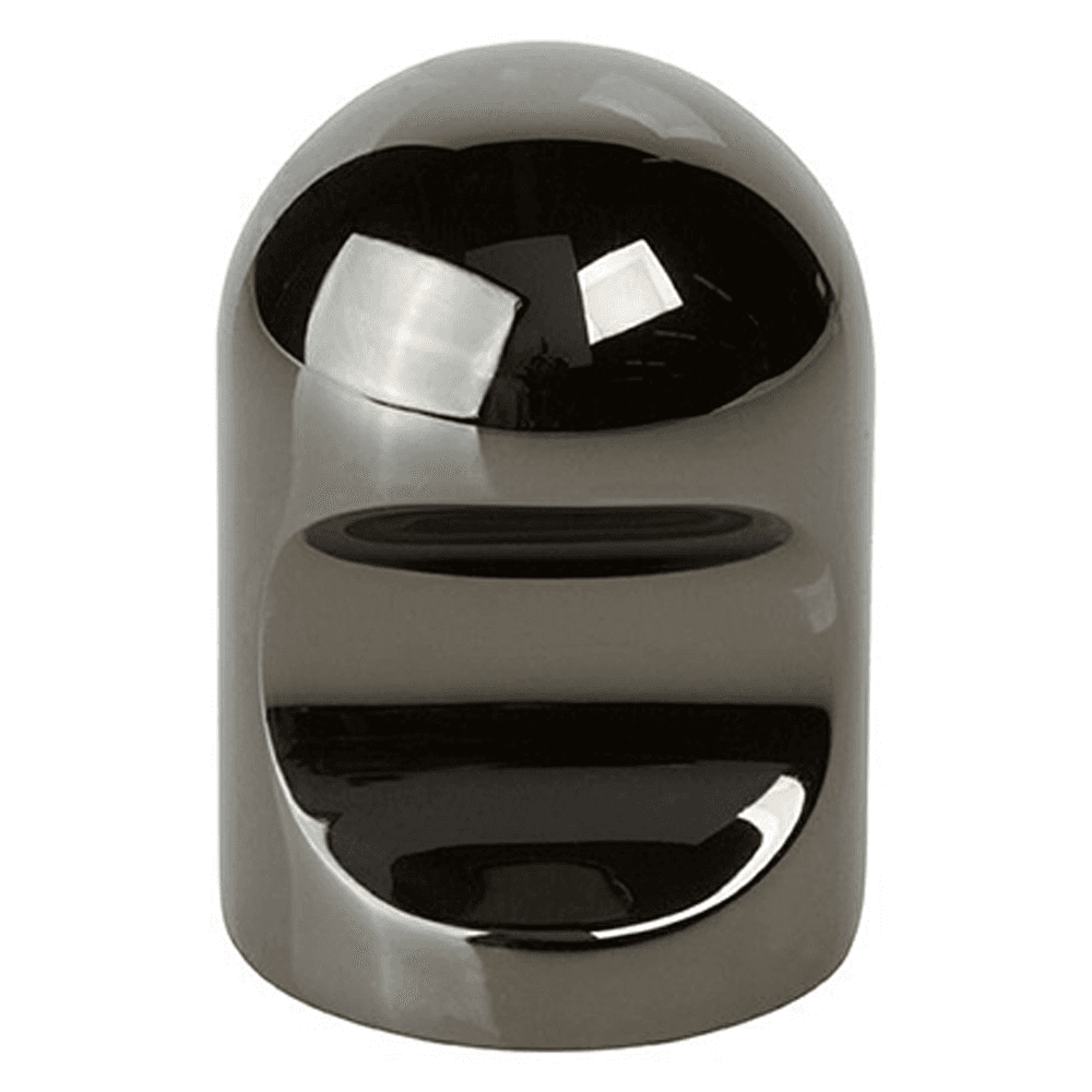 1-3/32" Notched Cylindrical Cabinet Knob, Black Chrome