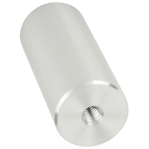 1-1/4" x 3" Aluminum Stand-Off Barrel, Satin Aluminum Finish