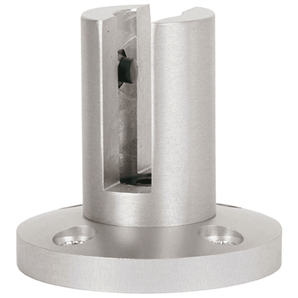 PGRP Panel Bracket with Round Base, Satin Aluminum Finish