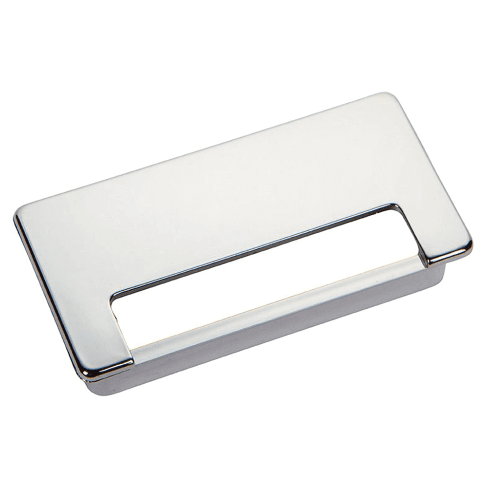 4" Rectangular Desk Grommet Set, Polished Chrome