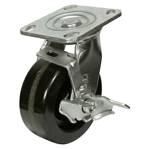 5" C-MHD Heavy Duty Non-Marking Phenolic Swivel Caster with Brake
