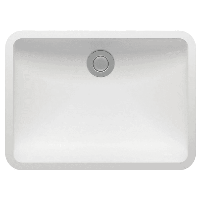 Acrylic Undermount Single Bowl Vanity Sink, 19-1/2" x 14-3/8" x 6-3/4", Natural White