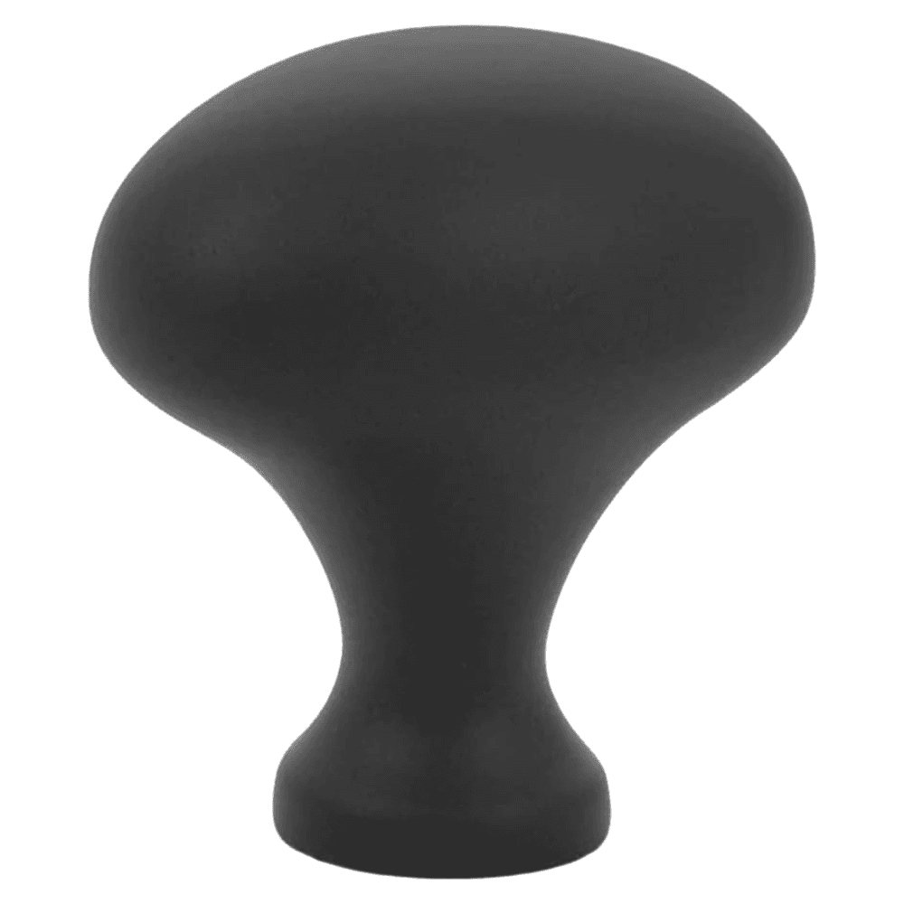 1-1/4" Egg Cabinet Knob, Flat Black
