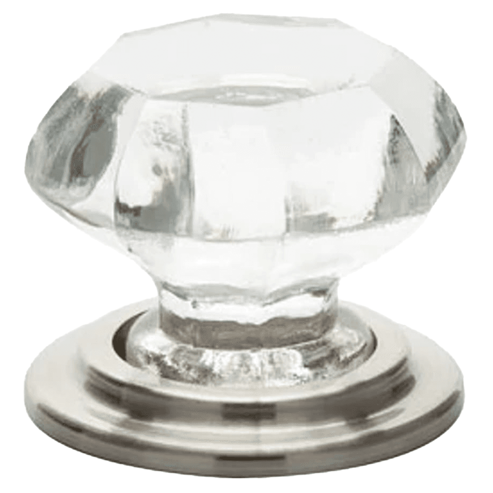 1-3/4" Old Town Glass Wardrobe Cabinet Knob, Satin Nickel