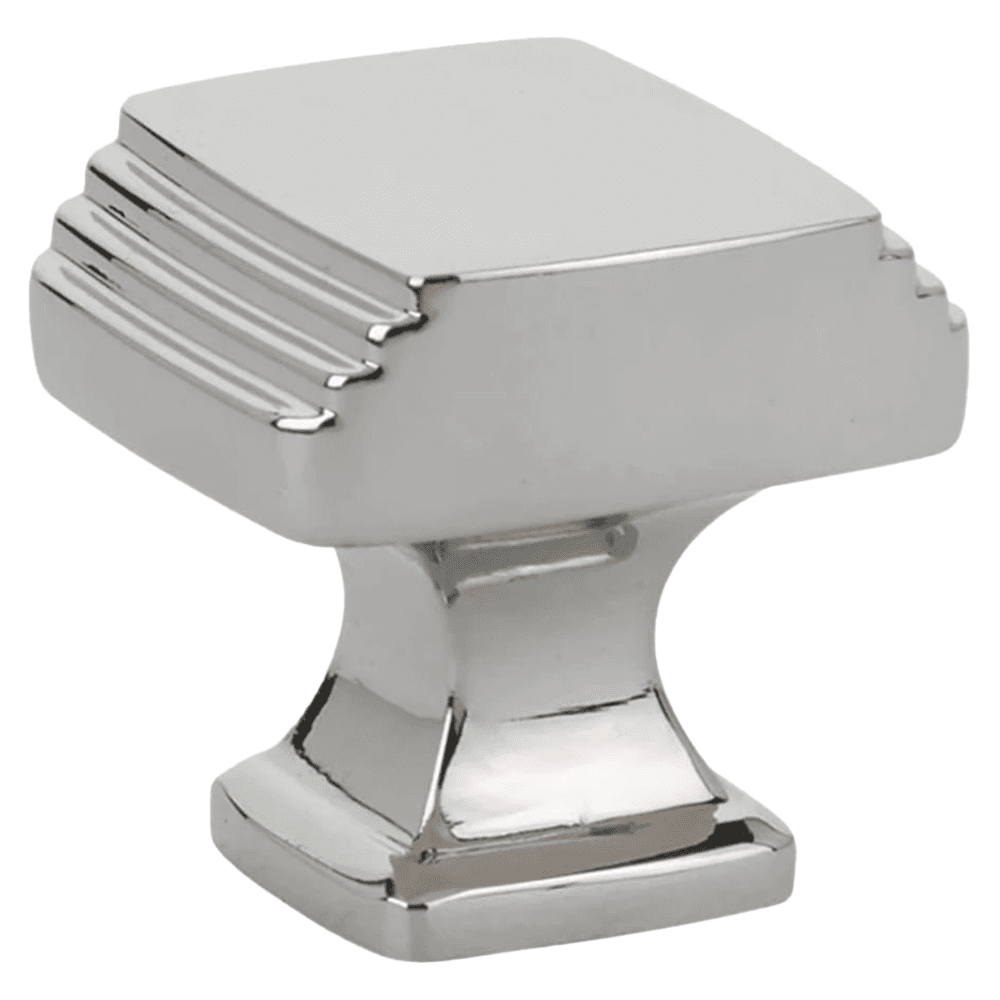 1-1/4" Art Deco Cabinet Knob, Polished Nickel