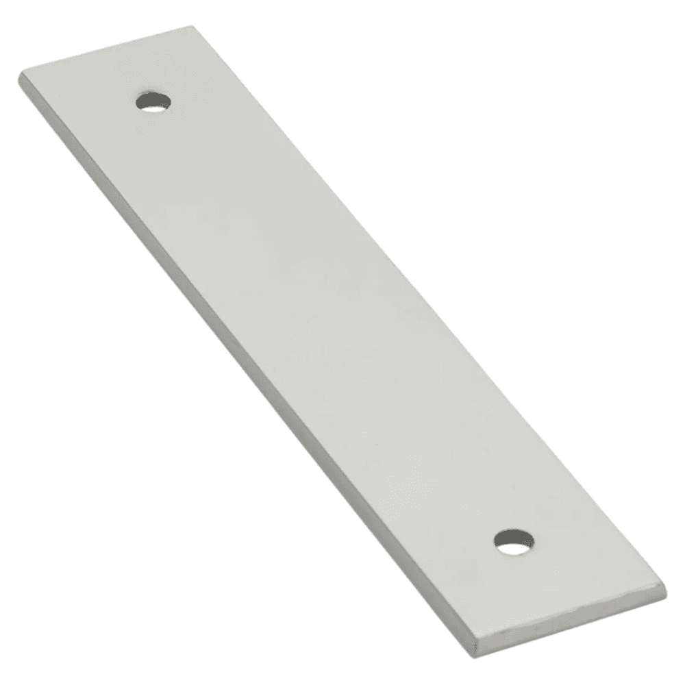 5-1/4" Art Deco Rectangular Cabinet Backplate for Pull, Polished Nickel