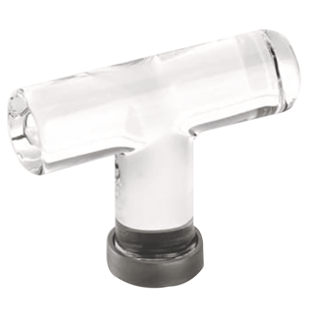 2-1/8" Modern Glass Cabinet T-Knob, Pewter