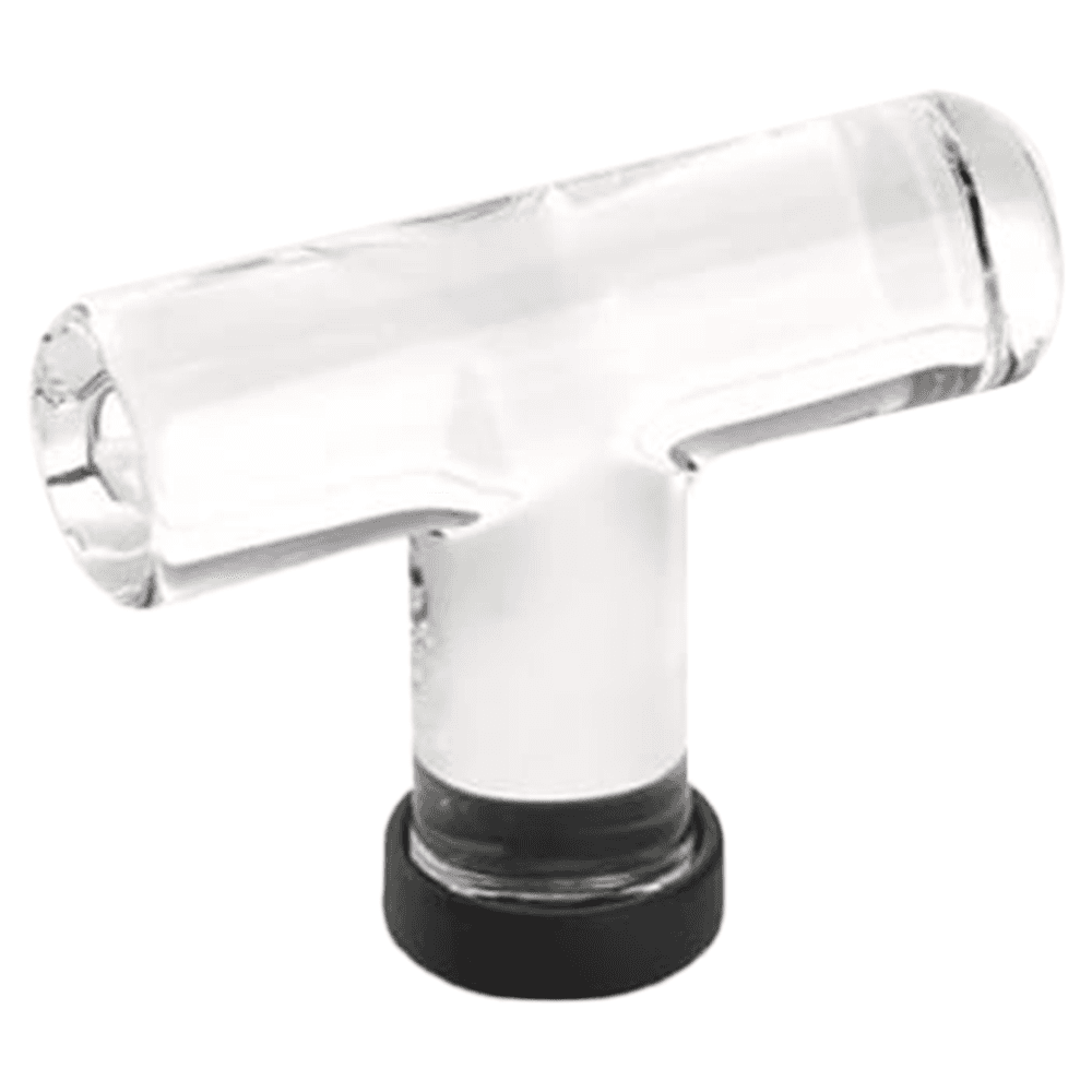 2-1/8" Modern Glass Cabinet T-Knob, Flat Black