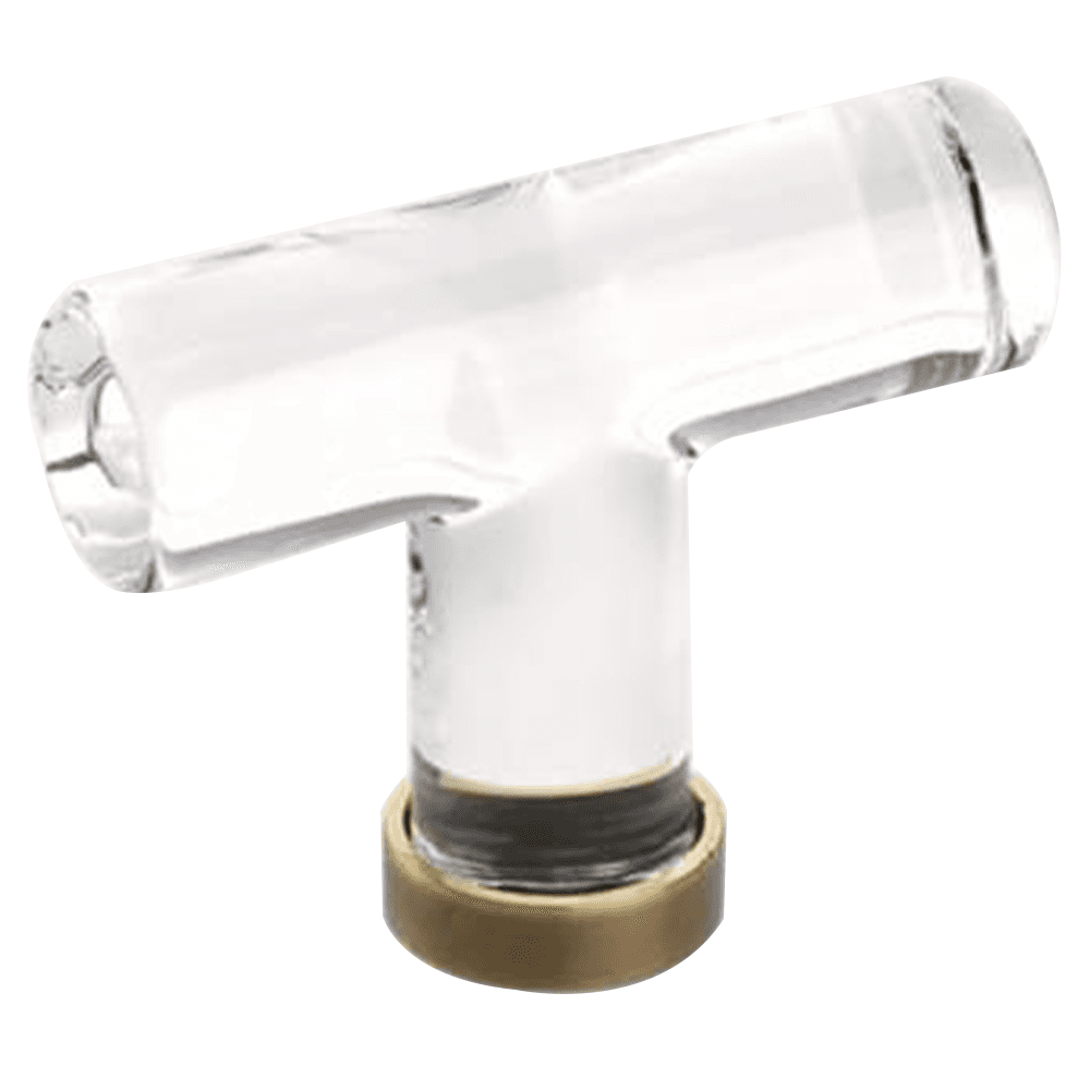 2-1/8" Modern Glass Cabinet T-Knob, French Antique
