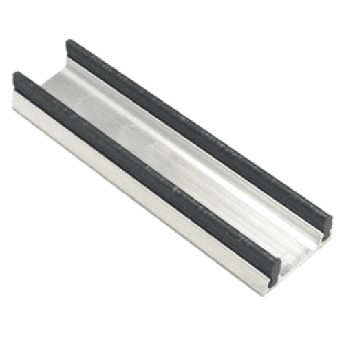 821A 3/4" x 4' Dual Sliding Door Lower Track, Satin Clear Anodized Aluminum Finish