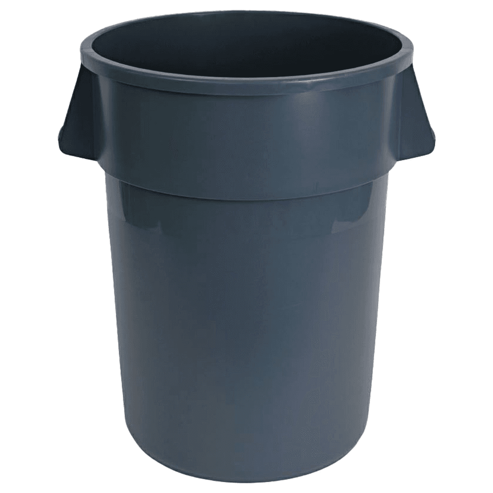 Boardwalk Round Waste Receptacle, 44 Gallon, Gray