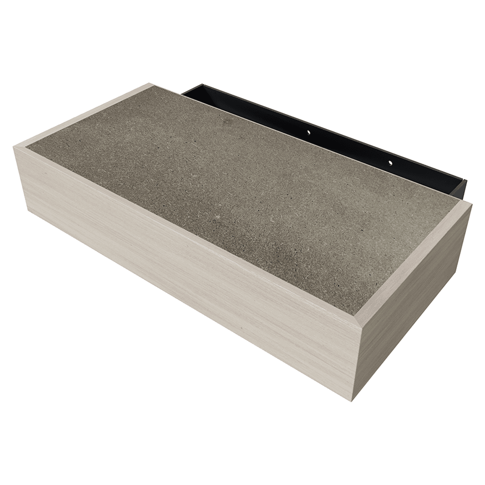 13-3/4" x 7-1/4" x 2-1/2" Concealed Storage Floating Shelf Kit, Paint Grade