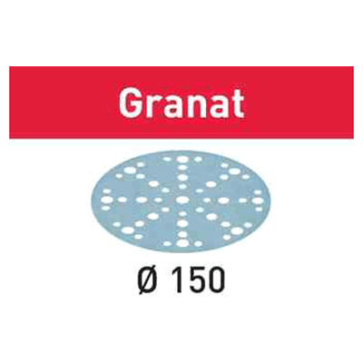 6" Hook/Loop 60 Grit 48 Holes Abrasive Granat D150 Sanding Disc, Aluminum Oxide on Paper (50/Pack)