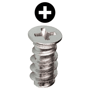 #6.3 x 7.5mm Flat Head Euro Screw, Phillips Drive Euro Thread and Blunt Point, Nickel-Plated, Box of 5 Hundred by Grass