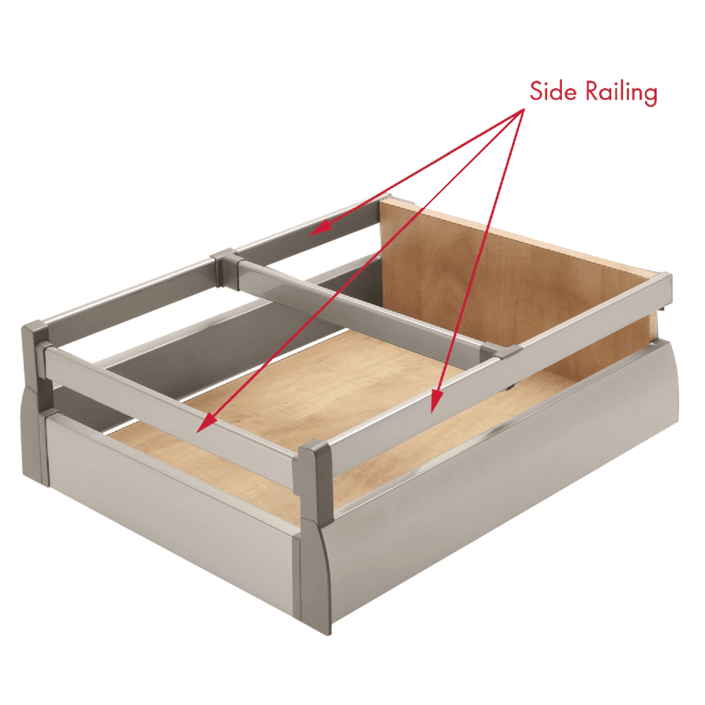 Nova Pro Side Railing Set with Tilt Adjustment, Metallic, 22