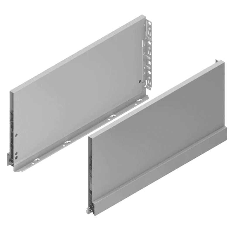Nova Pro Scala H250 Drawer Member Set with 154lb Capacity, Full Extension, Soft-Closing, 9-13/16", Silver, 22