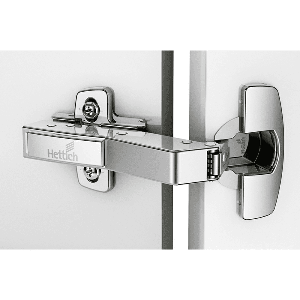 9088042 Sensys 8639i W45 95° Opening Hinge with Integrated Silent System, Self Closing, Overlay, Nickel-Plated, Dowelled