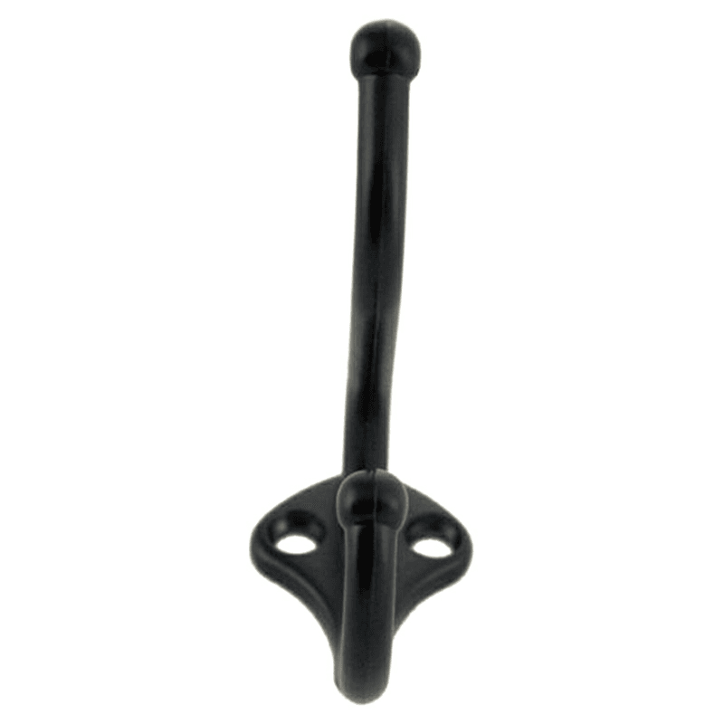Vertical Double Coat Hook, Matte Black