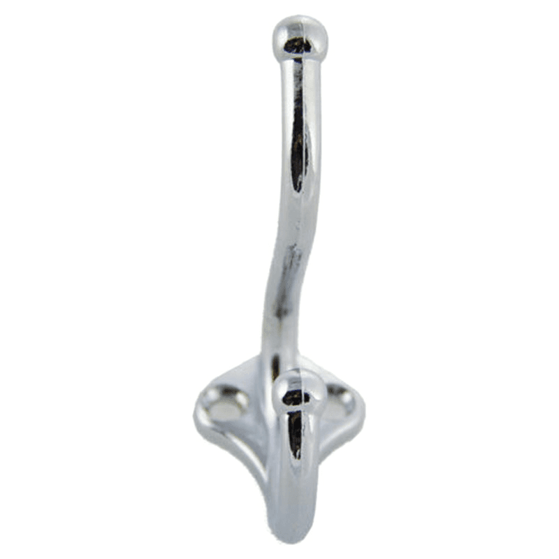 Vertical Double Coat Hook, Polished Chrome