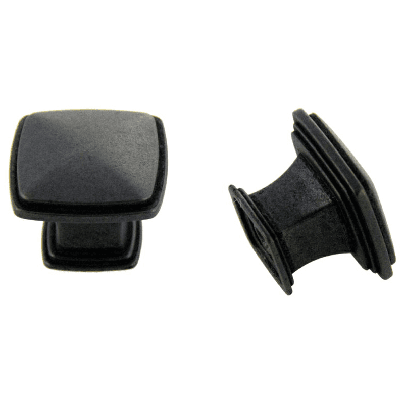 32mm Charlotte Square Knob, Weathered Black