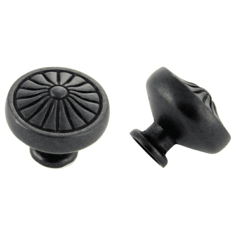 32mm Traditional Deco Round Knob, Weathered Black