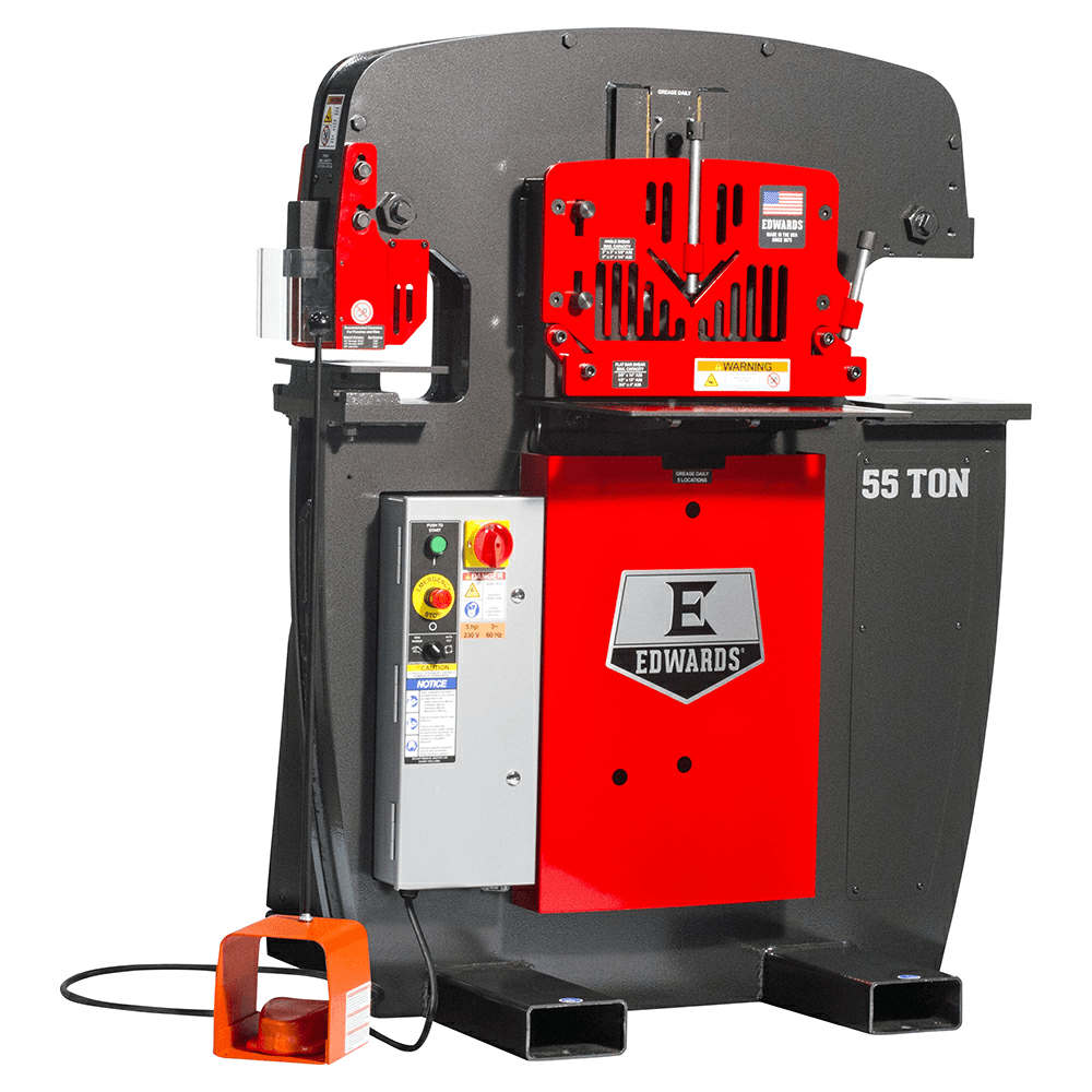 Edwards IW55-3P230 5 HP 55 Ton Ironworker, 3 Phase/230V
