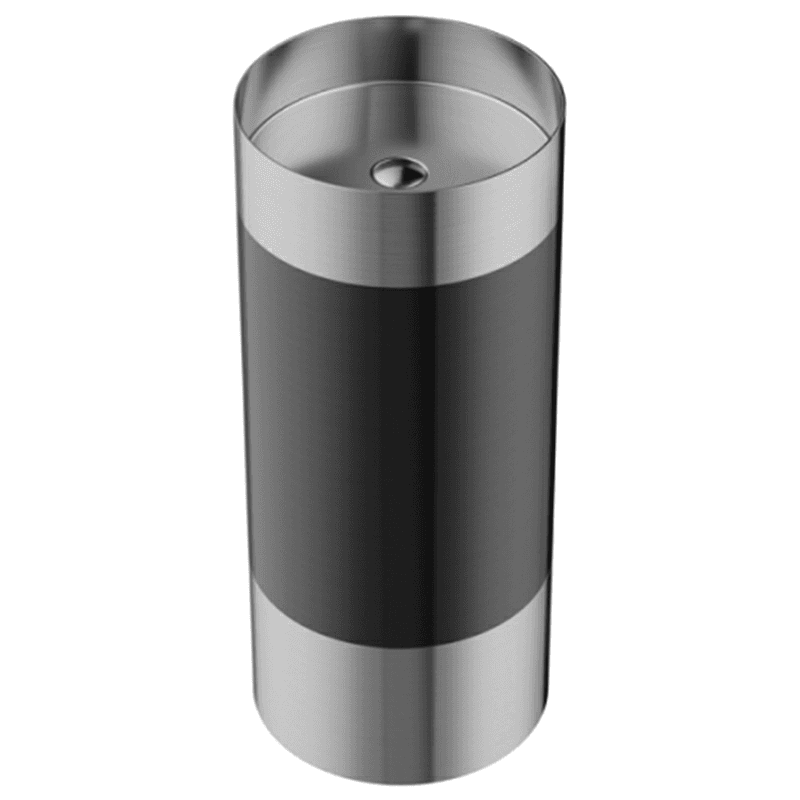 Cinox CCP300 Stainless Steel Free-Standing Round Pedestal Sink, 15" x 15" x 32-5/8", Stainless Steel/Gunmetal Gray