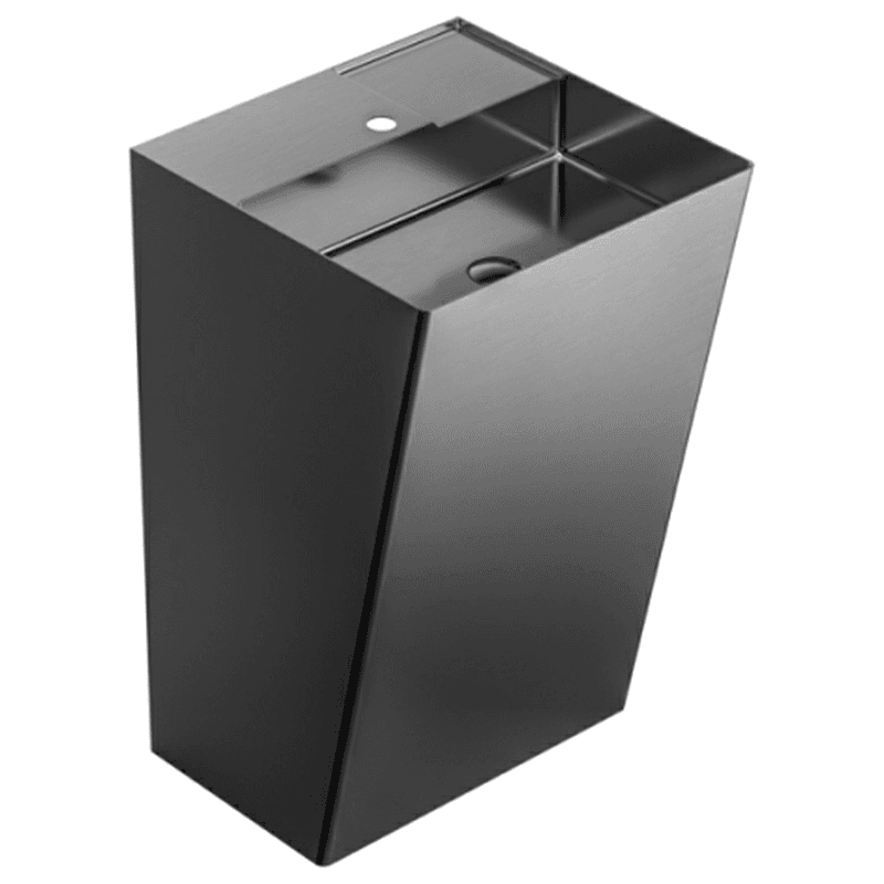 Cinox CCP500 Stainless Steel Free-Standing Rectangular Pedestal Sink, 19-5/8" x 16-1/2" x 32-5/8", Gunmetal Gray