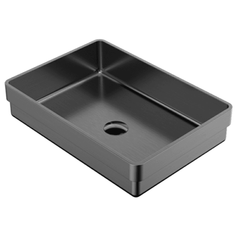 Cinox Stainless Steel Drop-In Rectangular Bathroom Sink, 20-1/16" x 14-1/8" x 4-3/4", Gunmetal Gray