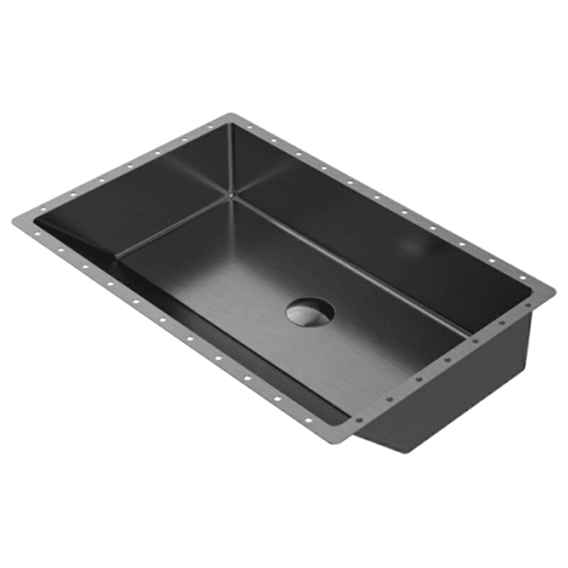Cinox Stainless Steel Undermount Rectangular Bathroom Sink, 23-5/8" x 15-3/4" x 5-7/16", Gunmetal Gray