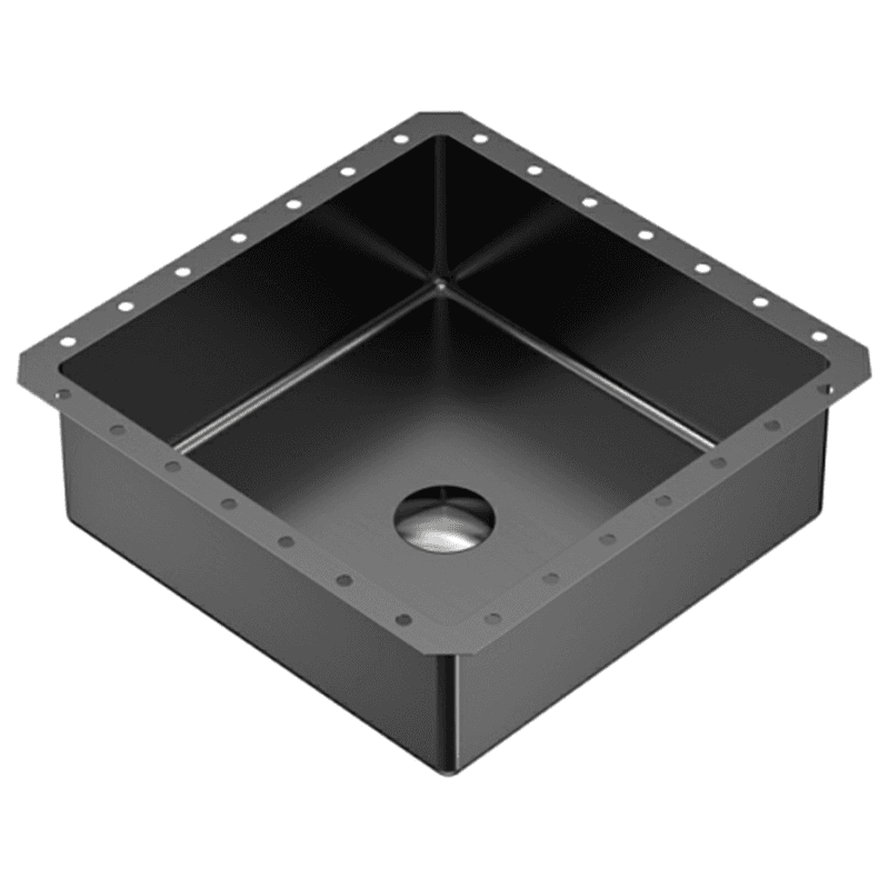 Cinox Stainless Steel Undermount Square Bathroom Sink, 15-3/4" x 15-3/4" x 5-7/16", Gunmetal Gray