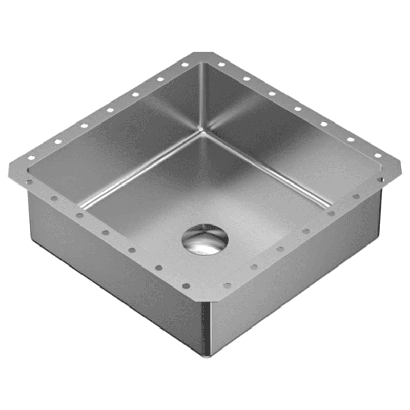 Cinox Stainless Steel Undermount Square Bathroom Sink, 15-3/4" x 15-3/4" x 5-7/16", Stainless Steel