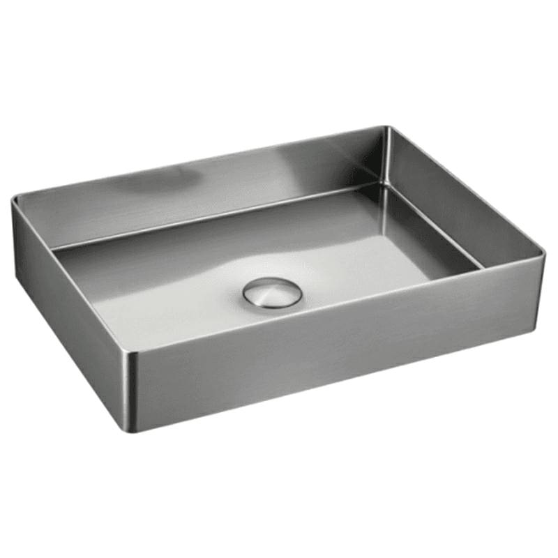 Cinox Stainless Steel Rectangular Vessel Bathroom Sink, 23-5/8" x 15-3/4" x 3-7/8", Stainless Steel