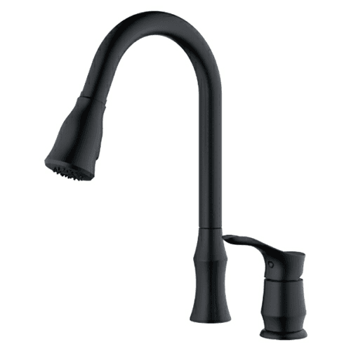 Hillwood Single-Handle Pull-Down Kitchen Faucet with Dual-Function Sprayer, Matte Black