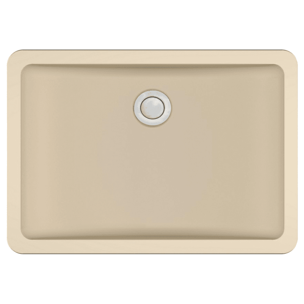 Q-309 Quartz Seamless Undermount Single Bowl Bathroom Vanity Sink, 20" x 14" x 5-3/4", Bisque