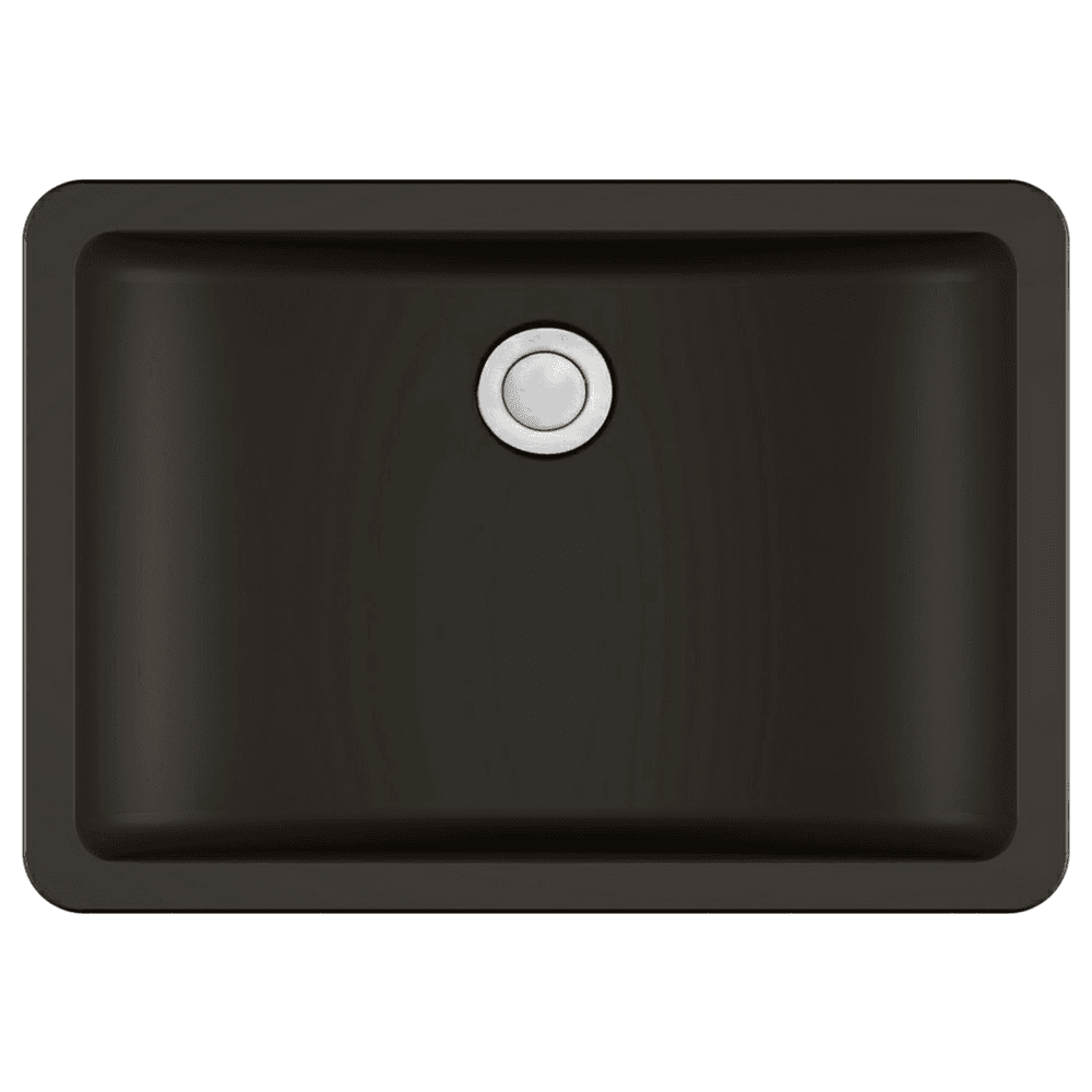 Q-309 Quartz Seamless Undermount Single Bowl Bathroom Vanity Sink, 20" x 14" x 5-3/4", Brown