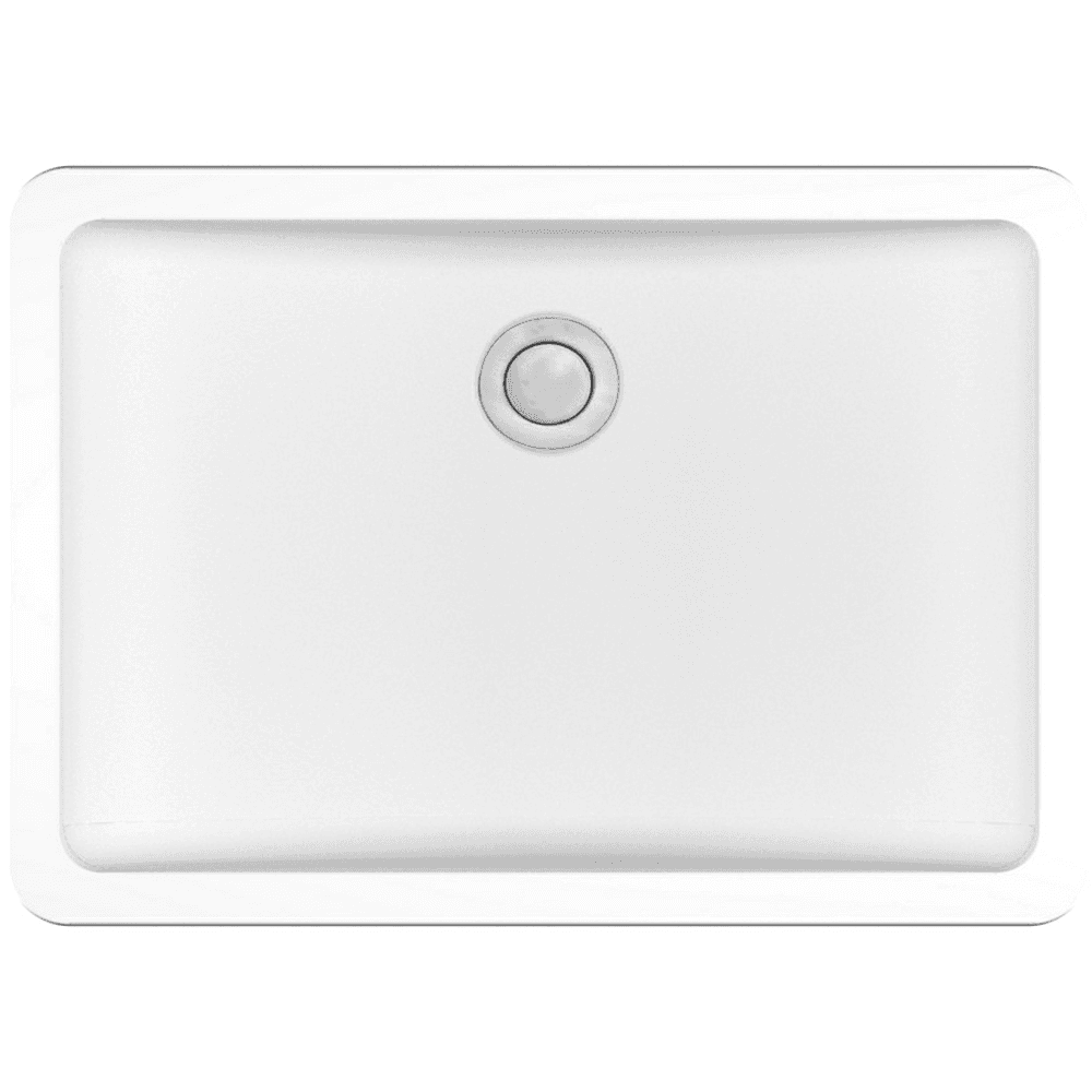 Q-309 Quartz Seamless Undermount Single Bowl Bathroom Vanity Sink, 20" x 14" x 5-3/4", White