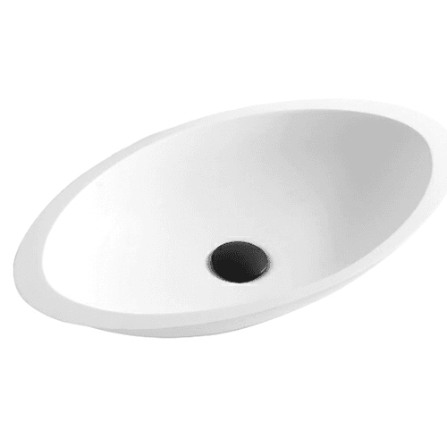 Quattro Acrylic Vessel Mount Single Bowl Oval Bathroom Sink, 23" x 13-1/4" x 4", Matte White