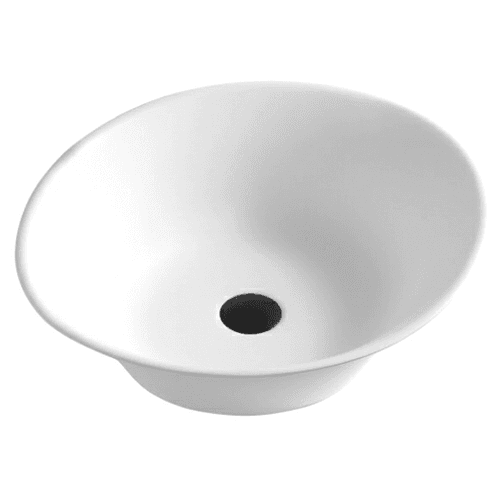 Quattro Acrylic Vessel Mount Single Bowl Oval Bathroom Sink, 20-5/8" x 17" x 7", Matte White