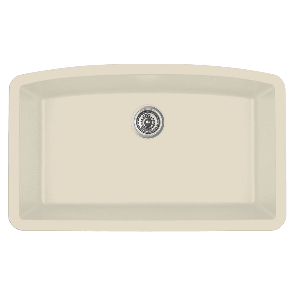 Karran QU-712 32" Undermount Kitchen Sink in Bisque | 80% Quartz | Heat-safe to 535°F | 25-Year Warranty