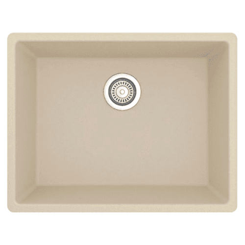 QU-820 Quartz Undermount Single Bowl Kitchen Sink, 24-3/8" x 19-1/8" x 9", Bisque