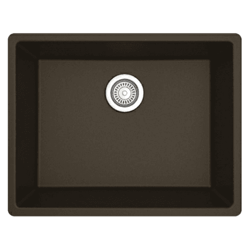 QU-820 Quartz Undermount Single Bowl Kitchen Sink, 24-3/8" x 19-1/8" x 9", Brown