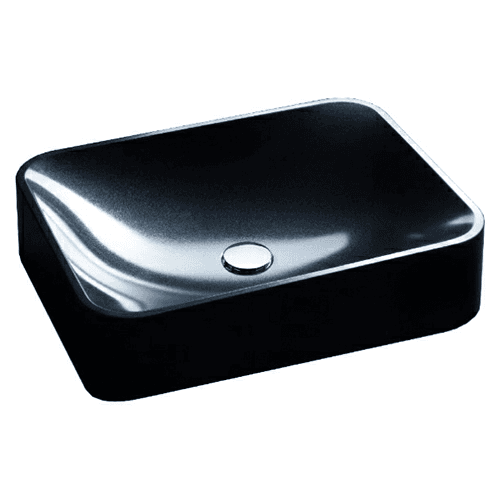 Sternhagen Vessel Mount Single bowl Bathroom Sink, 21-1/2" x 16-3/8" x 5-1/8", Black