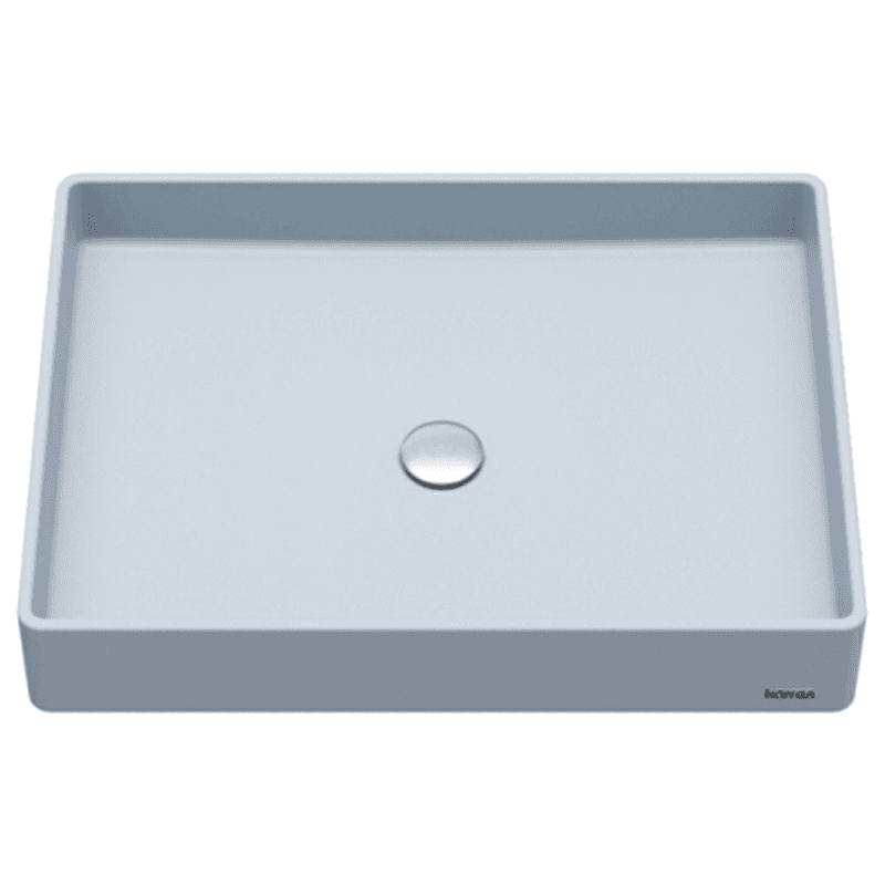 Sternhagen Quartz Rectangular Bathroom Vessel Sink, 23-5/8" x 17-3/4" x 4", Ice Blue